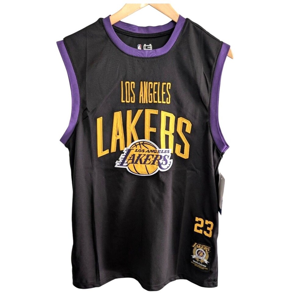 NWT Los Angeles Lakers #23 LeBron James Sleeveless Basketball Shirt Jersey Black